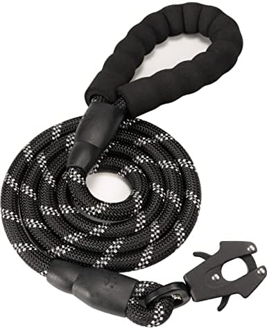 Frog Clip Dog Leash - Black, 1/2" x 5 ft